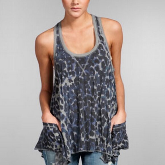 Rebecca Taylor Watercolor Leopard Burnout Tank ASO Aria Montgomery - Picture 2 of 8